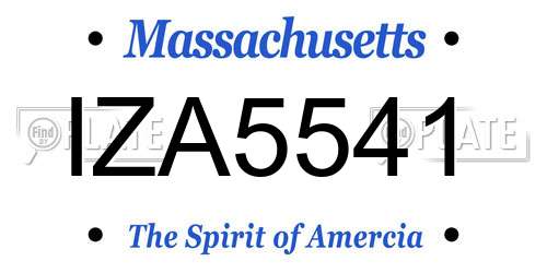IZA5541 Massachusetts License Plate