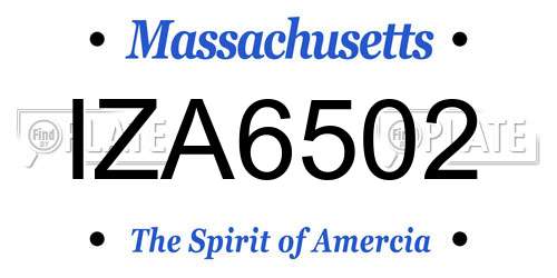 IZA6502 Massachusetts License Plate