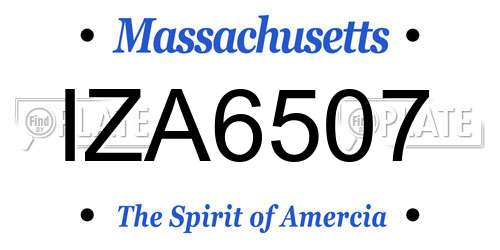 IZA6507 Massachusetts License Plate