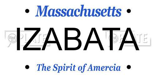 IZABATA Massachusetts License Plate