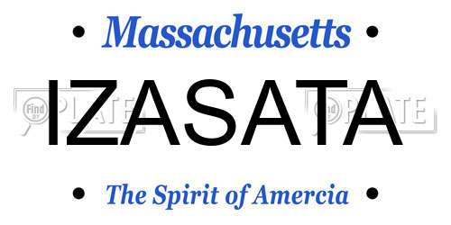 IZASATA Massachusetts License Plate