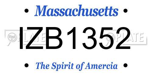IZB1352 Massachusetts License Plate