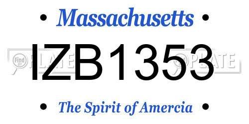 IZB1353 Massachusetts License Plate