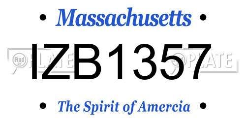 IZB1357 Massachusetts License Plate