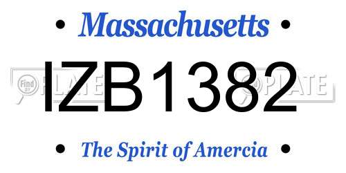 IZB1382 Massachusetts License Plate