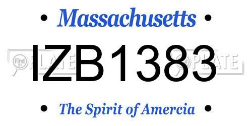 IZB1383 Massachusetts License Plate
