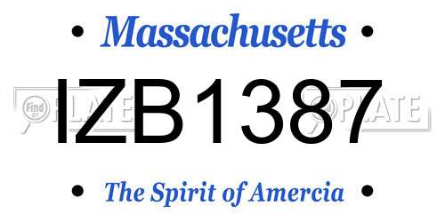 IZB1387 Massachusetts License Plate