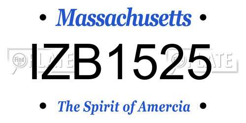 IZB1525 Massachusetts License Plate
