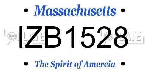 IZB1528 Massachusetts License Plate