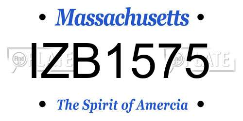 IZB1575 Massachusetts License Plate