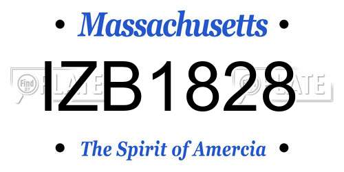 IZB1828 Massachusetts License Plate