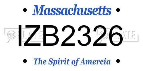 IZB2326 Massachusetts License Plate