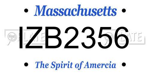 IZB2356 Massachusetts License Plate