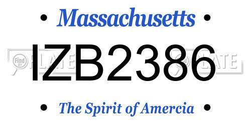 IZB2386 Massachusetts License Plate