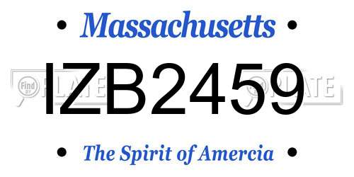 IZB2459 Massachusetts License Plate