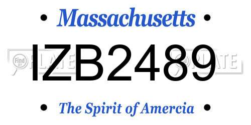 IZB2489 Massachusetts License Plate