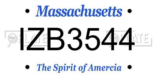 IZB3544 Massachusetts License Plate