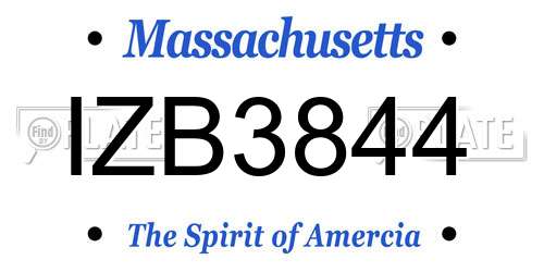 IZB3844 Massachusetts License Plate