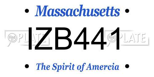 IZB441 Massachusetts License Plate