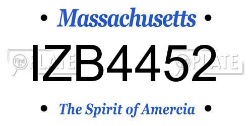 IZB4452 Massachusetts License Plate