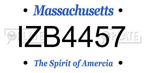 IZB4457 Massachusetts License Plate
