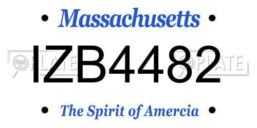 IZB4482 Massachusetts License Plate