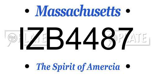 IZB4487 Massachusetts License Plate