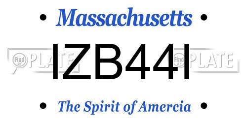 IZB44I Massachusetts License Plate