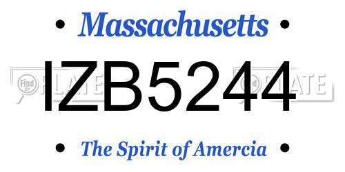 IZB5244 Massachusetts License Plate