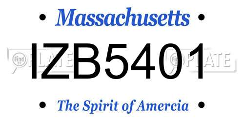 IZB5401 Massachusetts License Plate