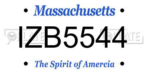 IZB5544 Massachusetts License Plate