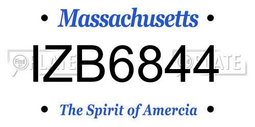 IZB6844 Massachusetts License Plate