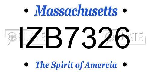 IZB7326 Massachusetts License Plate