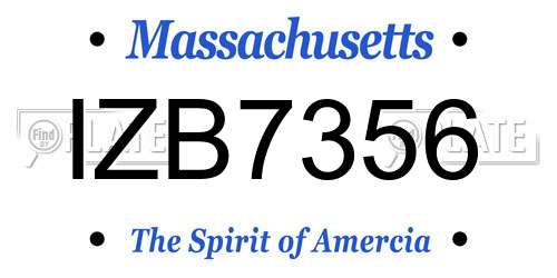 IZB7356 Massachusetts License Plate