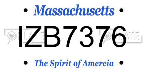 IZB7376 Massachusetts License Plate