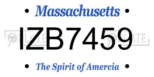 IZB7459 Massachusetts License Plate