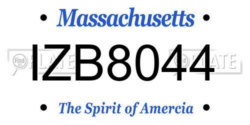 IZB8044 Massachusetts License Plate
