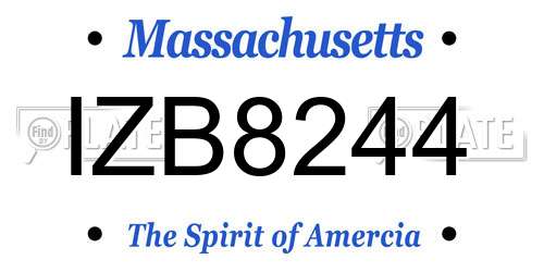 IZB8244 Massachusetts License Plate