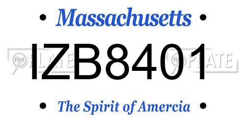 IZB8401 Massachusetts License Plate