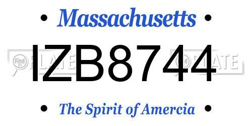 IZB8744 Massachusetts License Plate