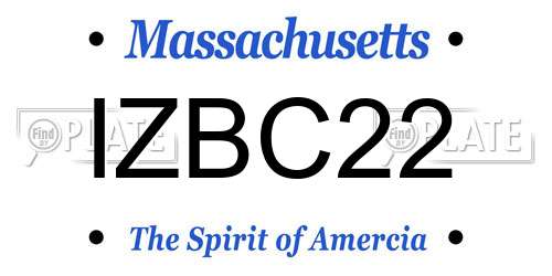 IZBC22 Massachusetts License Plate