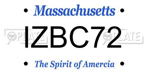 IZBC72 Massachusetts License Plate