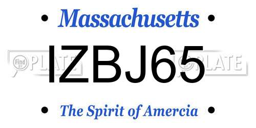 IZBJ65 Massachusetts License Plate