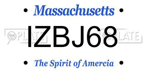 IZBJ68 Massachusetts License Plate