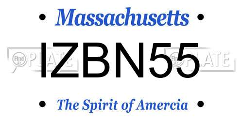 IZBN55 Massachusetts License Plate