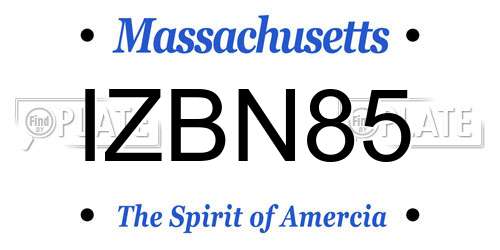 IZBN85 Massachusetts License Plate