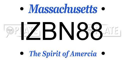 IZBN88 Massachusetts License Plate