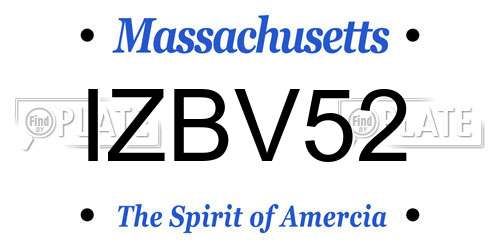 IZBV52 Massachusetts License Plate
