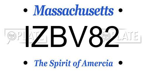 IZBV82 Massachusetts License Plate