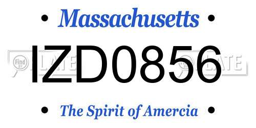 IZD0856 Massachusetts License Plate